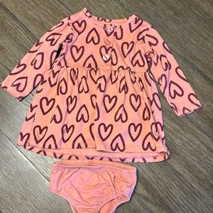031 okie dokie pink dress w/ hearts